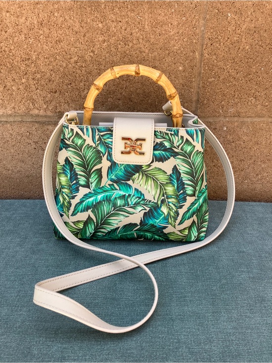 Sam Edelman Handbags - Sam Edelman Tropical Leaf Print Lois Crossbody with Bamboo Handle
